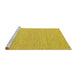 Sideview of Machine Washable Abstract Yellow Contemporary Rug, wshcon2127yw