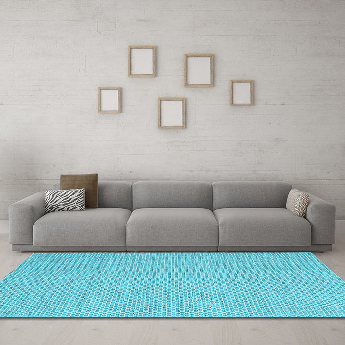 Machine Washable Abstract Light Blue Contemporary Rug in a Living Room, wshcon2127lblu