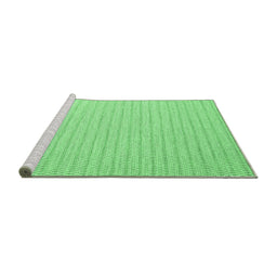 Sideview of Machine Washable Abstract Emerald Green Contemporary Area Rugs, wshcon2128emgrn