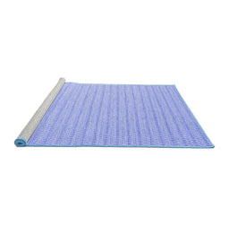 Sideview of Machine Washable Abstract Blue Contemporary Rug, wshcon2128blu