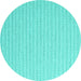 Round Abstract Turquoise Contemporary Rug, con2128turq