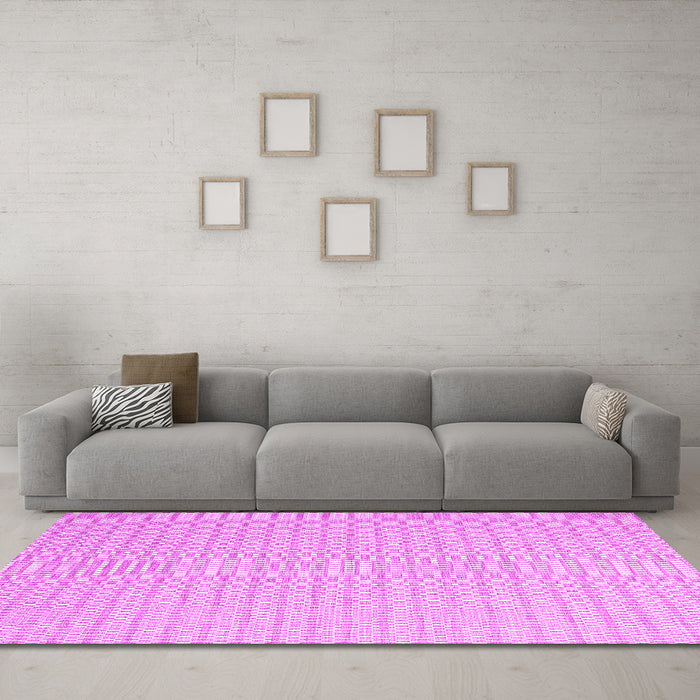 Machine Washable Abstract Pink Contemporary Rug in a Living Room, wshcon2128pnk