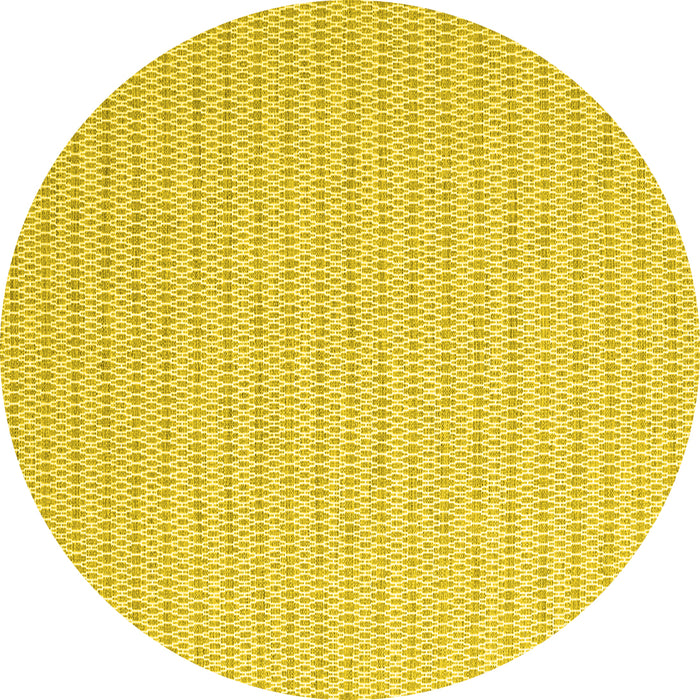 Round Abstract Yellow Contemporary Rug, con2128yw