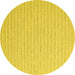 Round Abstract Yellow Contemporary Rug, con2128yw