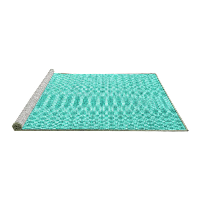 Sideview of Machine Washable Abstract Turquoise Contemporary Area Rugs, wshcon2128turq