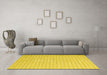 Machine Washable Abstract Yellow Contemporary Rug in a Living Room, wshcon2128yw