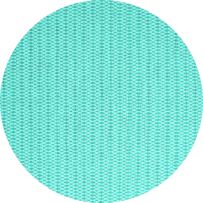 Round Machine Washable Abstract Turquoise Contemporary Area Rugs, wshcon2128turq