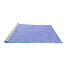Sideview of Machine Washable Abstract Blue Contemporary Rug, wshcon2129blu
