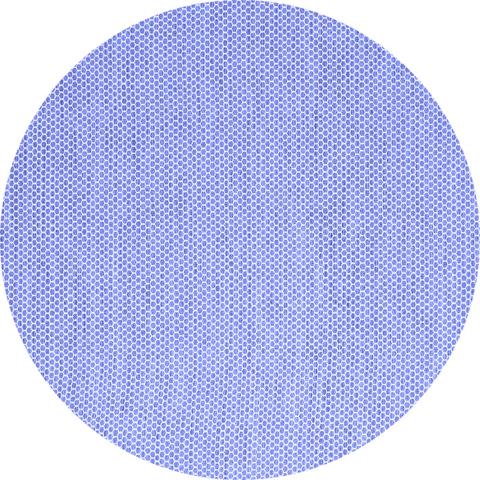 Round Abstract Blue Contemporary Rug, con2129blu