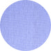 Round Abstract Blue Contemporary Rug, con2129blu