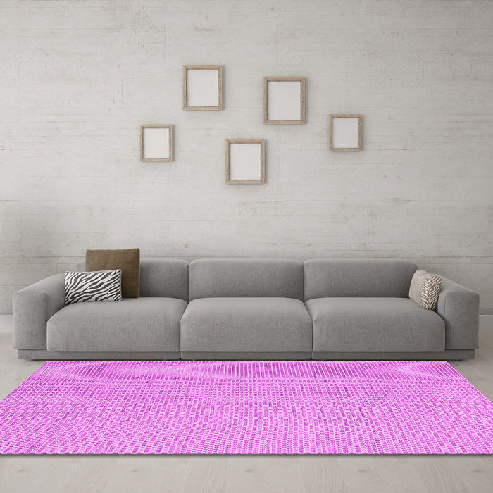 Machine Washable Abstract Pink Contemporary Rug in a Living Room, wshcon2129pnk
