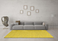 Machine Washable Abstract Yellow Contemporary Rug, wshcon2129yw