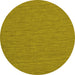 Round Abstract Yellow Contemporary Rug, con212yw