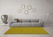 Machine Washable Abstract Yellow Contemporary Rug in a Living Room, wshcon212yw