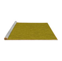 Sideview of Machine Washable Abstract Yellow Contemporary Rug, wshcon212yw