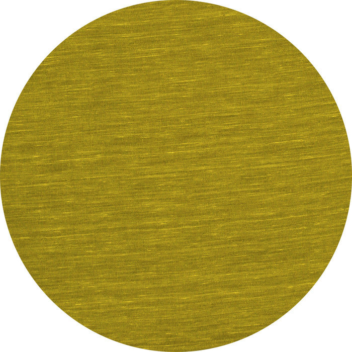 Round Machine Washable Abstract Yellow Contemporary Rug, wshcon212yw