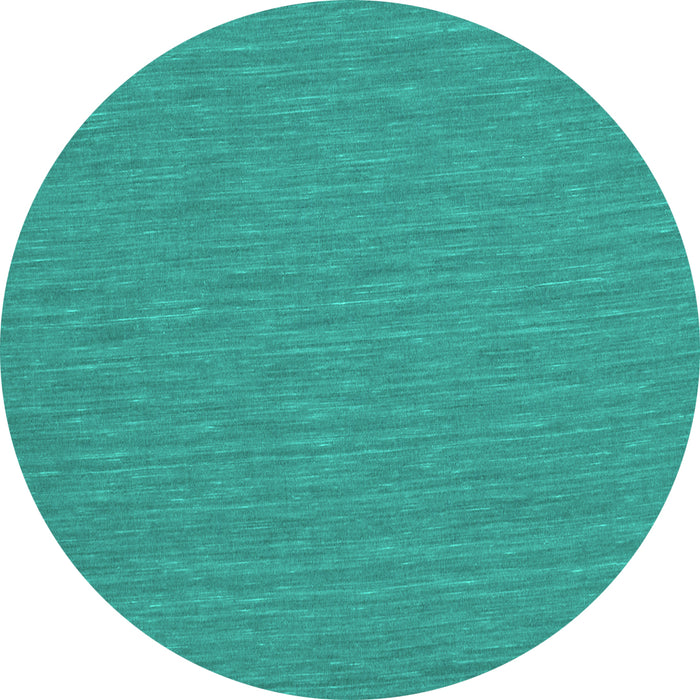 Round Abstract Turquoise Contemporary Rug, con212turq