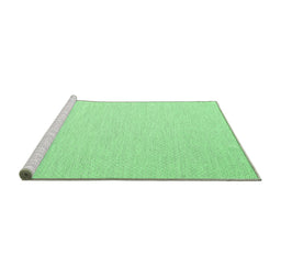 Sideview of Machine Washable Abstract Emerald Green Contemporary Area Rugs, wshcon2130emgrn