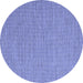 Round Abstract Blue Contemporary Rug, con2131blu