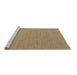 Sideview of Machine Washable Abstract Brown Contemporary Rug, wshcon2131brn