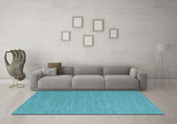 Machine Washable Abstract Light Blue Contemporary Rug, wshcon2131lblu