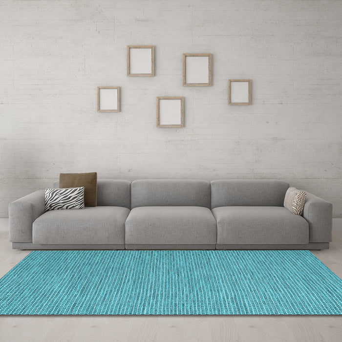 Machine Washable Abstract Light Blue Contemporary Rug in a Living Room, wshcon2131lblu