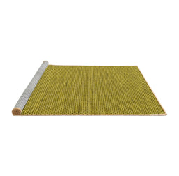 Sideview of Machine Washable Abstract Yellow Contemporary Rug, wshcon2131yw