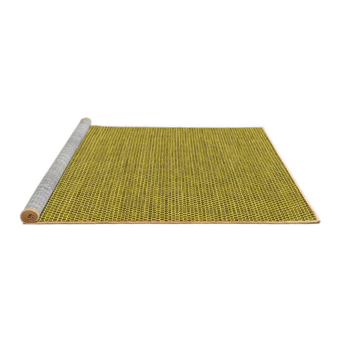 Sideview of Machine Washable Abstract Yellow Contemporary Rug, wshcon2131yw