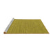 Sideview of Machine Washable Abstract Yellow Contemporary Rug, wshcon2131yw