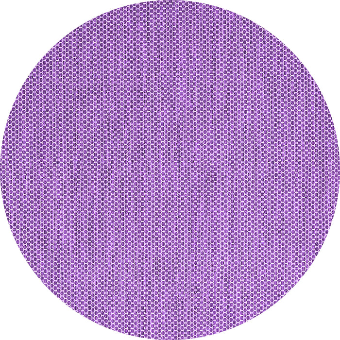 Round Machine Washable Abstract Purple Contemporary Area Rugs, wshcon2131pur