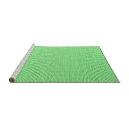 Sideview of Machine Washable Abstract Emerald Green Contemporary Area Rugs, wshcon2132emgrn
