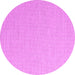 Round Machine Washable Abstract Pink Contemporary Rug, wshcon2132pnk