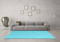 Machine Washable Abstract Light Blue Contemporary Rug, wshcon2132lblu