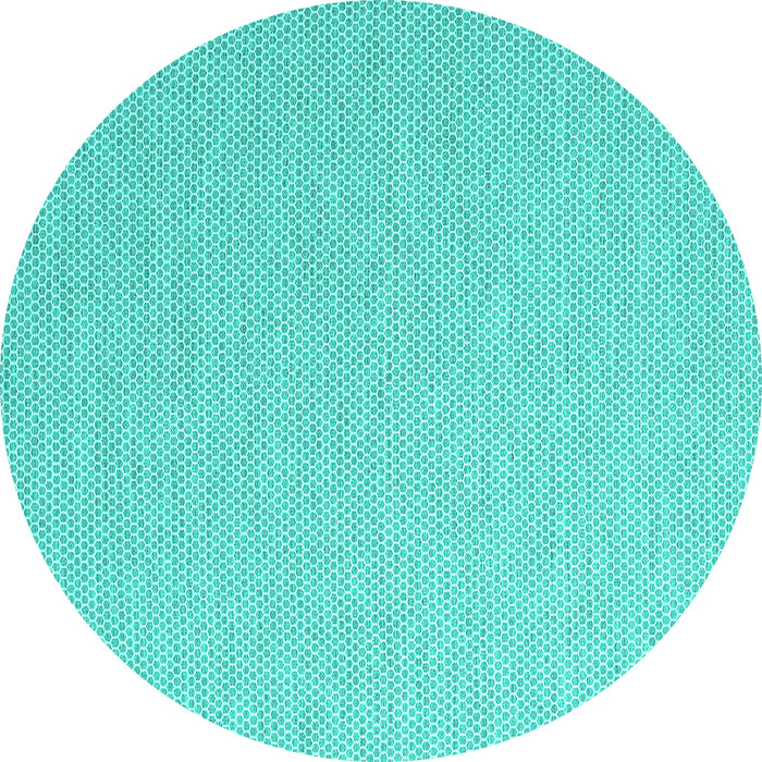Round Abstract Turquoise Contemporary Rug, con2132turq