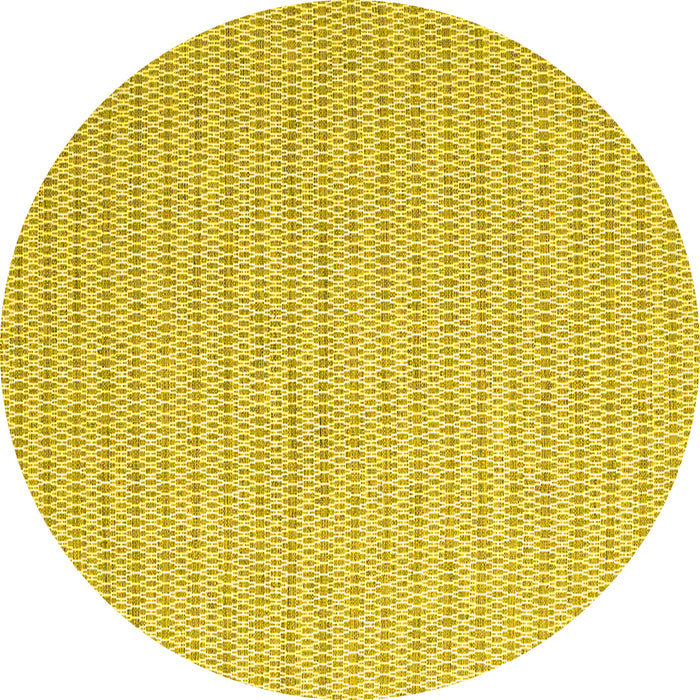 Round Abstract Yellow Contemporary Rug, con2133yw