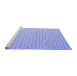 Sideview of Machine Washable Abstract Blue Contemporary Rug, wshcon2133blu