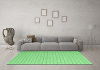 Machine Washable Abstract Emerald Green Contemporary Rug, wshcon2133emgrn