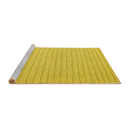 Sideview of Machine Washable Abstract Yellow Contemporary Rug, wshcon2133yw