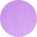 Round Abstract Purple Contemporary Rug, con2133pur