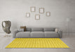 Machine Washable Abstract Yellow Contemporary Rug in a Living Room, wshcon2133yw