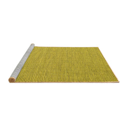 Sideview of Machine Washable Abstract Yellow Contemporary Rug, wshcon2134yw