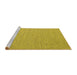 Sideview of Machine Washable Abstract Yellow Contemporary Rug, wshcon2134yw