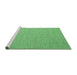 Sideview of Machine Washable Abstract Emerald Green Contemporary Area Rugs, wshcon2134emgrn