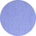 Round Abstract Blue Contemporary Rug, con2134blu