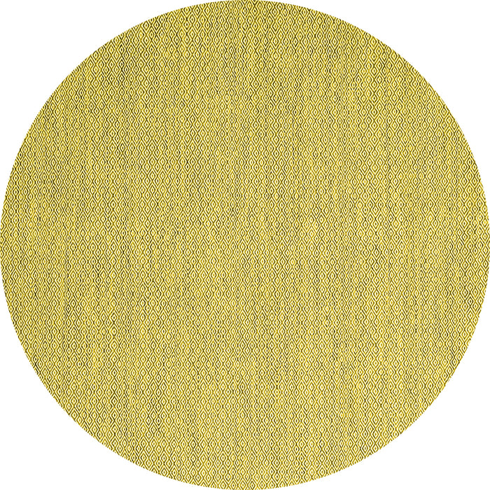 Round Abstract Yellow Contemporary Rug, con2135yw