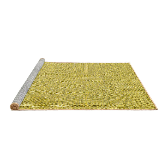 Sideview of Machine Washable Abstract Yellow Contemporary Rug, wshcon2135yw