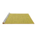 Sideview of Machine Washable Abstract Yellow Contemporary Rug, wshcon2135yw