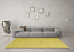 Machine Washable Abstract Yellow Contemporary Rug in a Living Room, wshcon2135yw