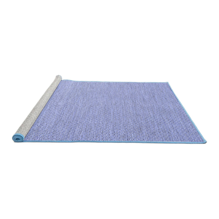 Sideview of Machine Washable Abstract Blue Contemporary Rug, wshcon2135blu
