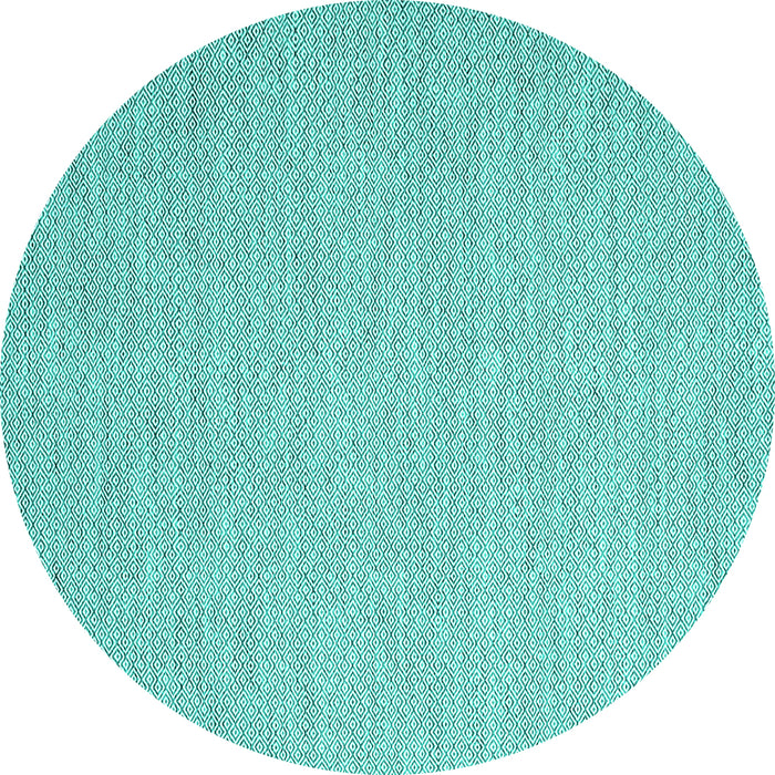 Round Abstract Turquoise Contemporary Rug, con2135turq